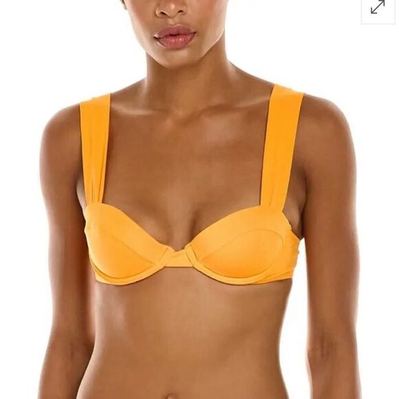 NWT WeWoreWhat Carrot Orange Claudia Swimsuit Top Size Large‎ - Picture 1 of 8